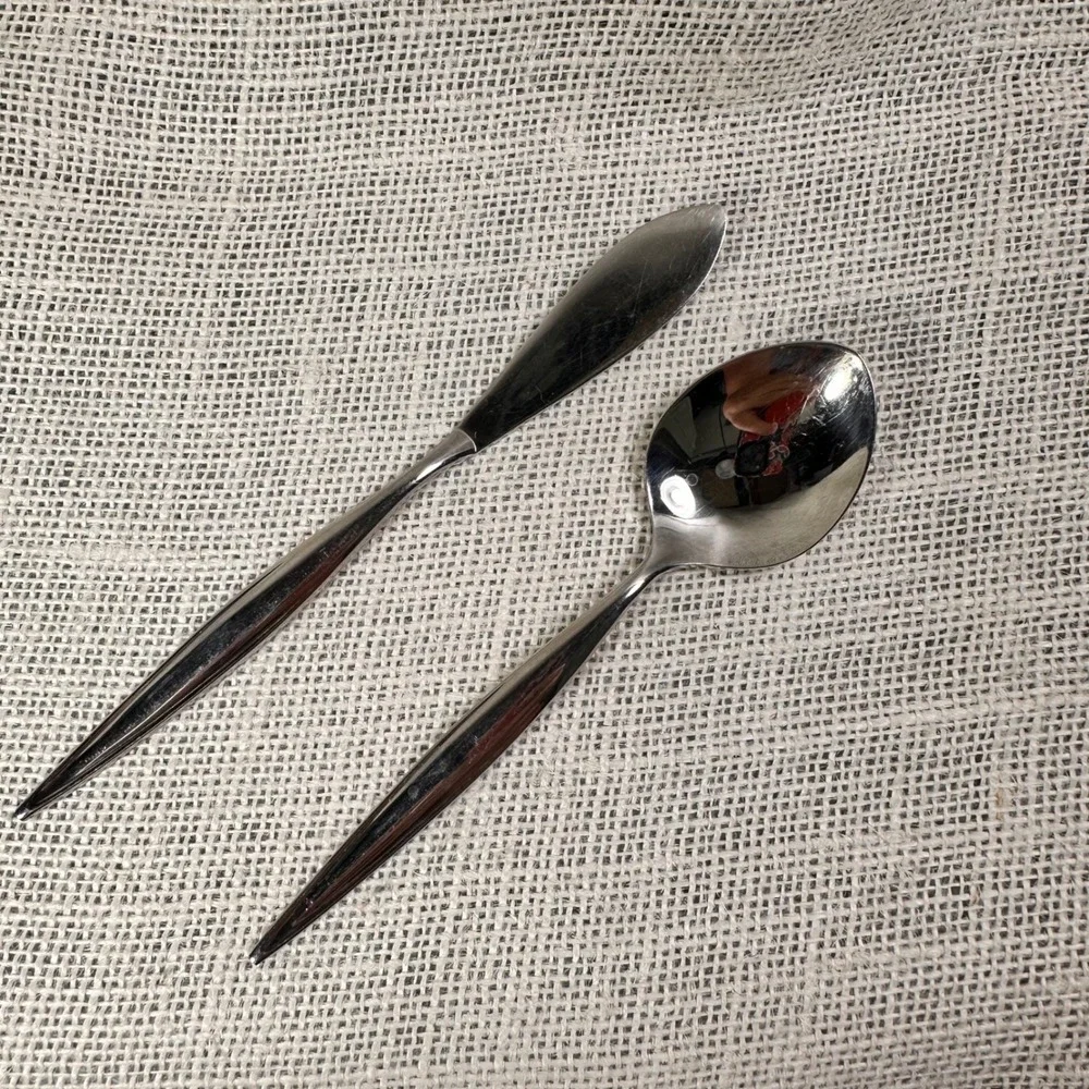 Ebbtide Estate Stainless Butter Knife‎ Sugar Spoon Set USA Replacement Flatware